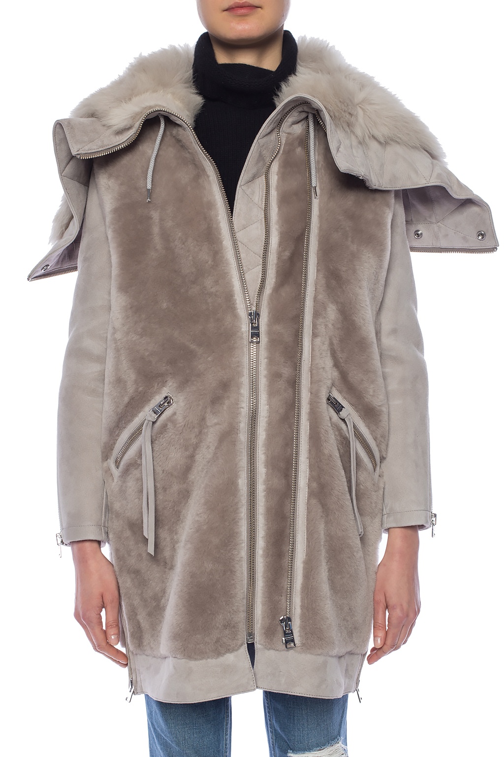 All saints state hot sale lux shearling parka